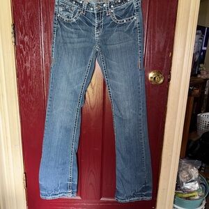 L.A. idol Blue Embellished Flare Jeans